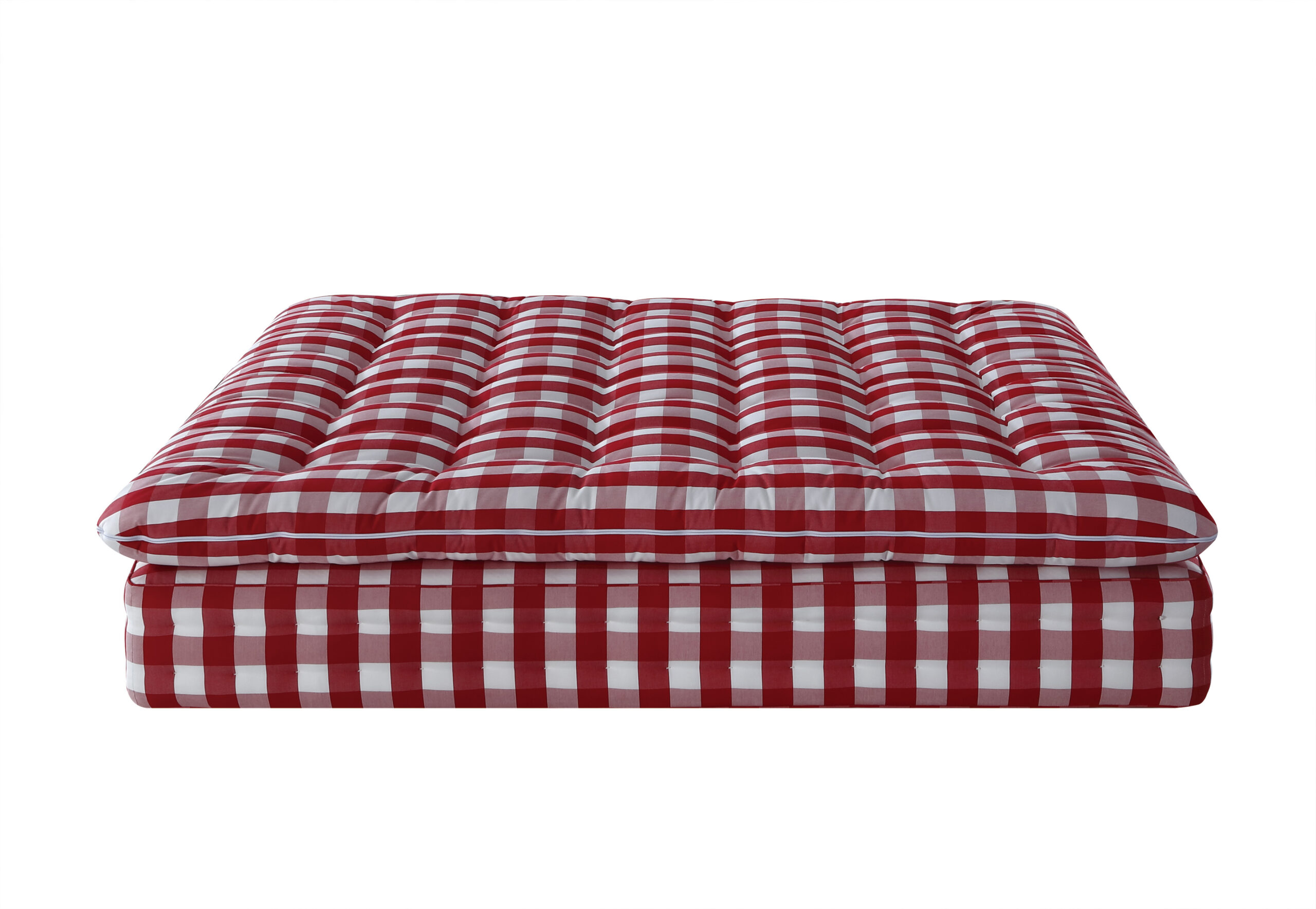 Red and white checkered pattern Luxury Pillow Top Hybrid Mattress | Custom sizing