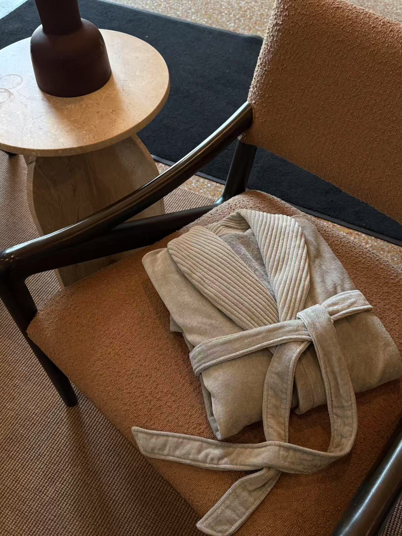 Minimalist Ribbed Bathrobe